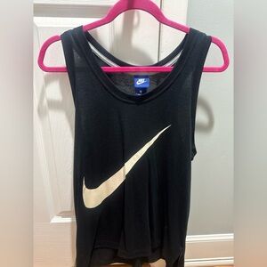 Nike Women's Black and Gold Tank Top